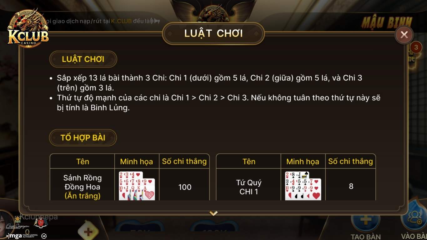 Cách chơi Mậu Binh siêu dễ hiểu cho các thành viên