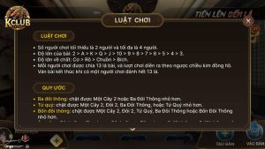 Hướng dẫn cách chơi bài tiến lên Miền Nam từ cao thủ Kclub