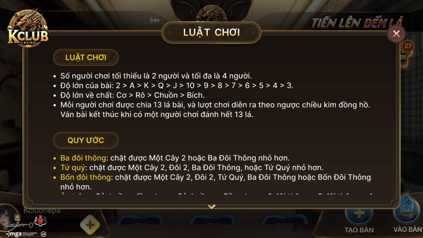 Hướng dẫn cách chơi bài tiến lên Miền Nam từ cao thủ Kclub